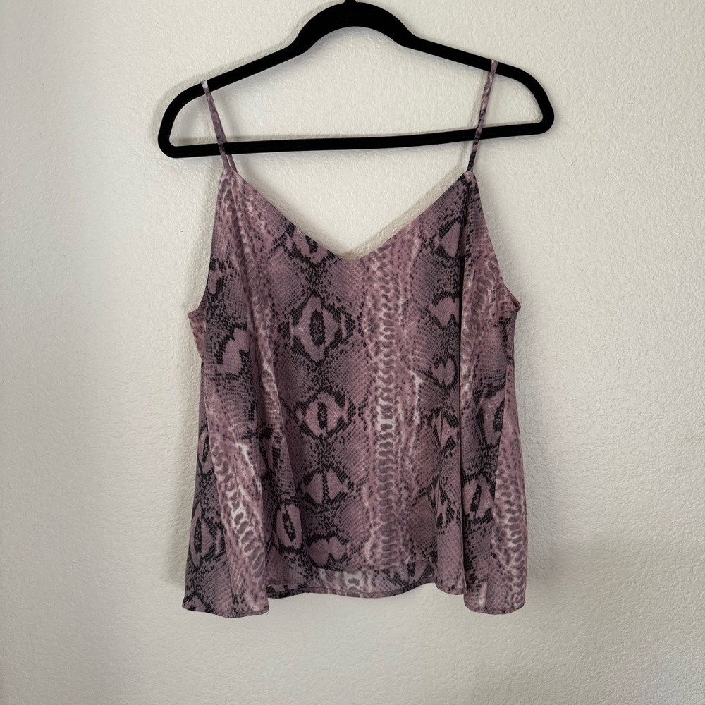 Elegant Pink and Black Snake Print Camisole